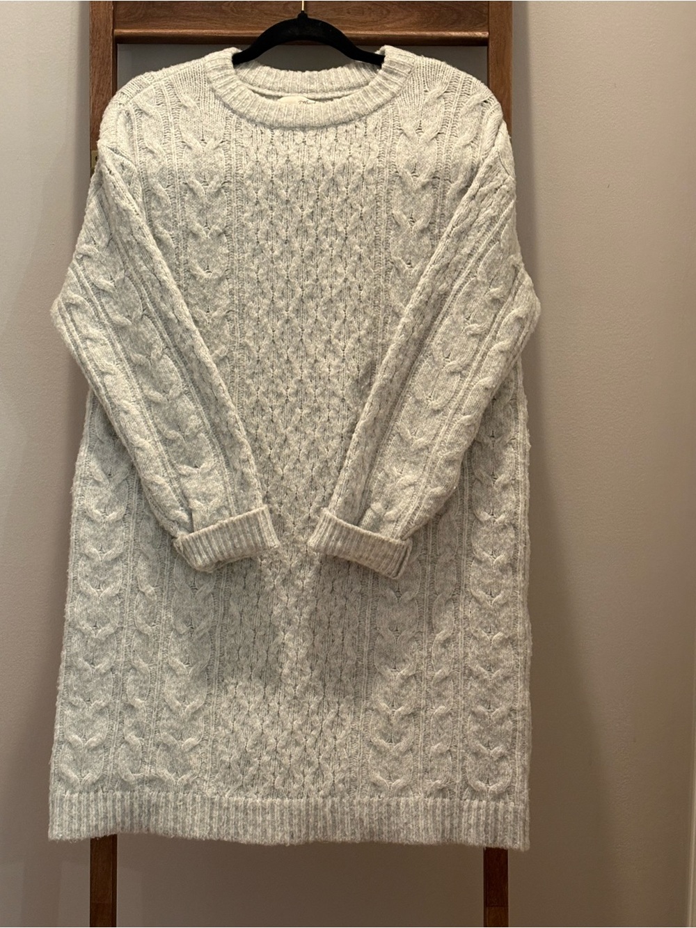 Universal Thread Cream Cable Knit Long Sleeve Sweater Dress